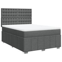 Boxspring met matras stof donkergrijs 180x200 cm - thumbnail