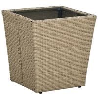 3-delige Bistroset met kussens poly rattan en glas beige - thumbnail