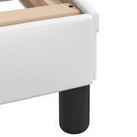 Bedframe met hoofdbord kunstleer wit 80x200 cm - thumbnail