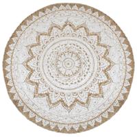 Tapijt met print rond 210 cm gevlochten jute - thumbnail