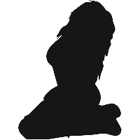 Sexy girl zittend - Muursticker - thumbnail