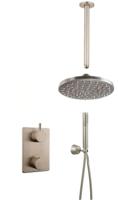 Mueller Round inbouw regendouche met plafond arm en hoofddouche 30cm RVS look - thumbnail