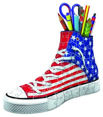 Ravensburger 3d puzzel - amerika sneaker -108st. Ravensburger 3d puzzel - amerika sneaker -108st.