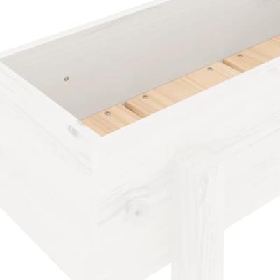 VidaXL Plantenbak verhoogd 121x30x38 cm massief grenenhout wit