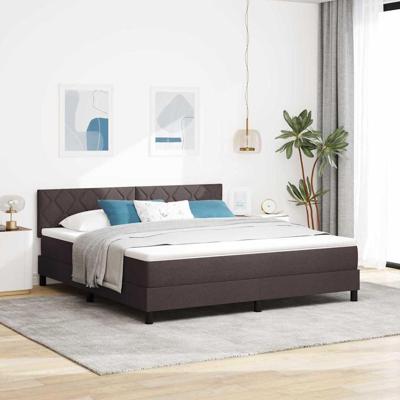 Boxspring Bed met Matras Donkerbruin 180x200 cm Stof