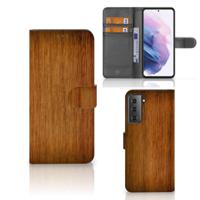 Samsung Galaxy S21 Plus | Book Style Case | Donker Hout - thumbnail
