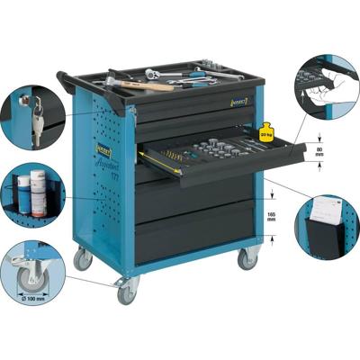 Gereedschapswagen 177 B780xD498xH915 mm 6 laden ongeladen plaatstaal HAZET