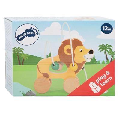 Small Foot houten trekfiguur met motoriekspiraal safari Small Foot houten trekfiguur met motoriekspiraal safari