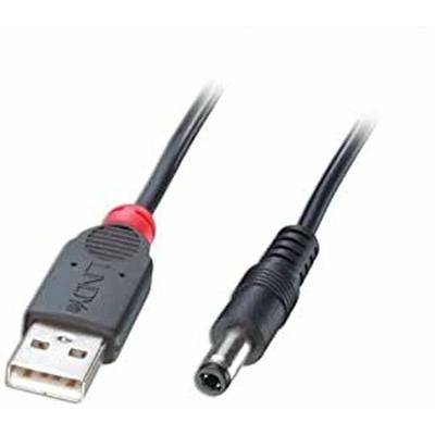LINDY 70267 USB-kabel USB 2.0 USB-A stekker, DC-stekker 5,5 mm 1.50 m Zwart