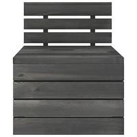2-delige Loungeset pallet massief grenenhout donkergrijs - thumbnail