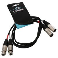Devine MIC1002/1.5 microfoonkabel 2x XLR female - 2x XLR male 1.5 m - thumbnail