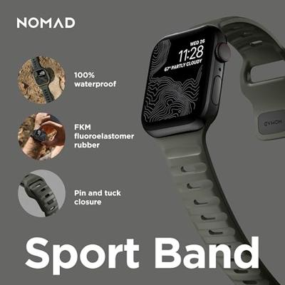 Nomad Sport Strap V2 Apple Watch 42mm / 44mm / 45mm / 49mm Ash Green