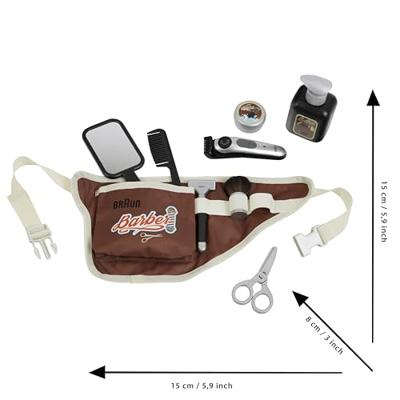 Theo klein 5838 Braun barbier-set I buiktas met veel barber-shop-benodigdheden I elektrische spelbaardtrimmer I speelgoed voor kinderen vanaf 3 jaar