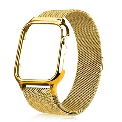 Milanese lus magnetische roestvrijstalen horlogeband met frame voor Apple Watch Series 4 44mm Milanese lus magnetische roestvrijstalen horlogeband met frame voor Apple Watch Series 4 44mm