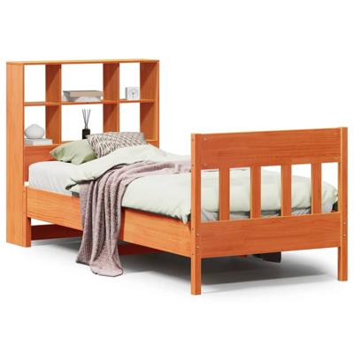 Bedframe zonder matras massief grenenhout wasbruin 120x200 cm - thumbnail