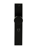 Hardbrass Knopkruk Piano op rechthoekig langschild WC63/8mm - zwart - thumbnail