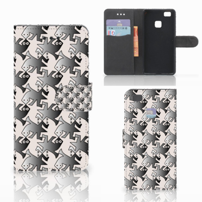 Huawei P9 Lite Telefoonhoesje met Pasjes Salamander Grey