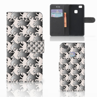 Huawei P9 Lite Telefoonhoesje met Pasjes Salamander Grey - thumbnail