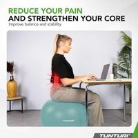Tunturi Anti Burst Fitness bal met Pomp | Yoga bal 65 cm| 220 kg gebruikersgewicht | Incl Trainingsapp | Petrol - thumbnail