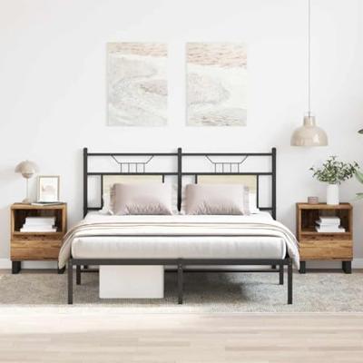 Nachtkastjes 2 st 40x35x50 cm bewerkt hout oud houtkleurig Nachtkastjes 2 st 40x35x50 cm bewerkt hout oud houtkleurig