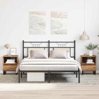 Nachtkastjes 2 st 40x35x50 cm bewerkt hout oud houtkleurig - thumbnail