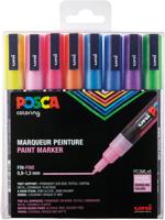 Paintmarker Uni POSCA PC3M fijn glitter pastel assorti set a 8 stuks - thumbnail