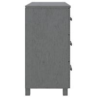 Dressoir HAMAR 90x40x80 cm massief grenenhout donkergrijs - thumbnail