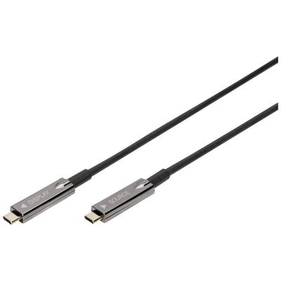 Digitus AK-330160-100-S USB-C-displaykabel USB 3.2 Gen2 USB-C, USB-C stekker 10.00 m Zwart Flexibel, Afgeschermd, Met USB Digitus AK-330160-100-S USB-C-displaykabel USB 3.2 Gen2 USB-C, USB-C stekker 10.00 m Zwart Flexibel, Afgeschermd, Met USB