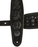 Levys Leathers PMS44T03-BLK lederen gitaarband, paisley, zwart - thumbnail