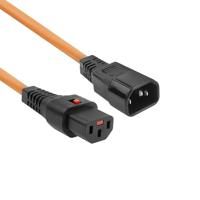 ACT AK5036 Netsnoer C13 IEC Lock | C14 | Oranje | 1 meter - thumbnail