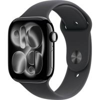 Apple Watch Series 11 GPS - 46 mm - Jet Black aluminium kast - Zwarte sportband - M/L - thumbnail