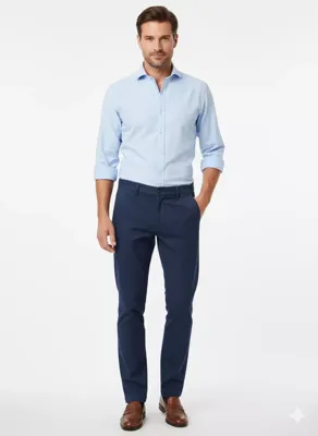 Herenbroek Chino - Donker Blauw - Arya Label - Lengte 34 Herenbroek Chino - Donker Blauw - Arya Label - Lengte 34