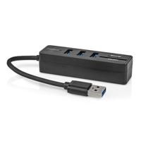 Nedis USB-Hub | USB-A Male | 3x USB A Female | 5-Poorts poort(en) | USB 3.2 Gen 1 | USB Gevoed | 5 Gbps | SD & MicroSD - CCGB61250BK01 - thumbnail