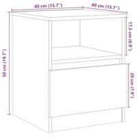 Nachtkastjes 2 st 40x40x50 cm bewerkt hout oud houtkleurig - thumbnail