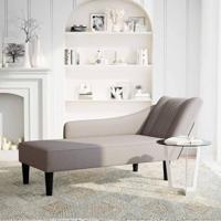 Chaise longue met rechterarmleuning stof taupe - thumbnail