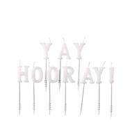 Amscan Kaarsen yay hooray! 6 cm set van 11 | 24 stuks - thumbnail
