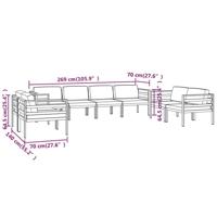 8-delige Loungeset met kussens aluminium antracietkleurig - thumbnail
