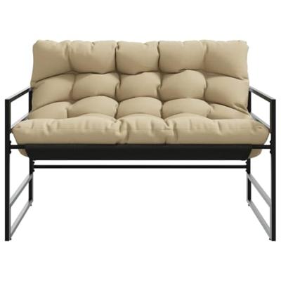 Tuinbank met kussen 113 m staal taupe