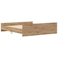 Bedframe zonder matras spaanplaat artisanaal eikenkleurig - thumbnail