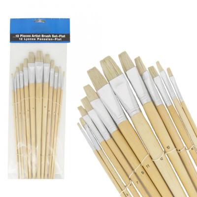 Schilders penseelset plat 12 delig