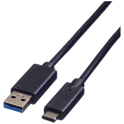 ROLINE USB 3.2 Gen 1 kabel, A-C, M/M, zwart, 0,5 m