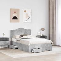 Bedframe met hoofdeinde Beton Grijs 120 x 200 cm Bewerkt hout - thumbnail