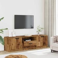 Tv-meubel 140x35x40 cm bewerkt hout oud houtkleurig - thumbnail