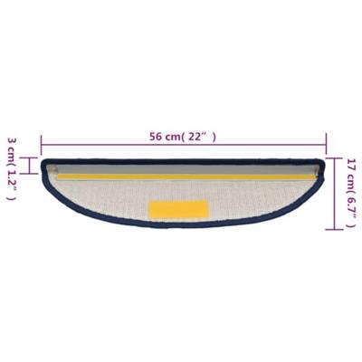 Trapmatten 15 st 56x17x3 cm Blauw Halfrond