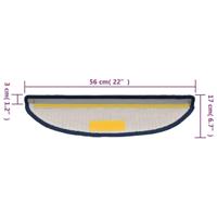 VidaXL Trapmatten 15 st 56x17x3 cm blauw halfrond - thumbnail