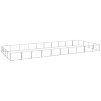 Hondenkennel 40 m² staal zilverkleurig - thumbnail
