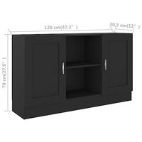 Dressoir 120x30,5x70 cm spaanplaat zwart - thumbnail