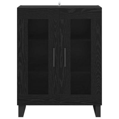 Dressoir Zwart Eiken 69,5 x 34 x 90 cm Bewerkt hout