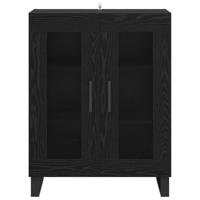 Dressoir Zwart Eiken 69,5 x 34 x 90 cm Bewerkt hout - thumbnail