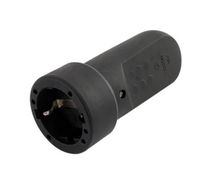 REV 0512150555 Koppeling met randaarde Rubber 250 V Zwart IP20